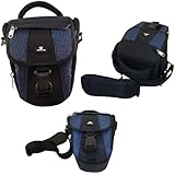 Case4Life Black/Blue Digital SLR Camera Bag Holster Carry Case for Nikon SLR D Series - D3100, D3200, D3300, D4, D40, D5100, D5200, D5300, D5500, D610, D700, D7100, D800, D810, D810A - Lifetime warranty