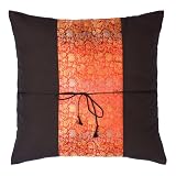 Damask Ribbon Cushion Cover-Black