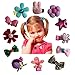 Hair Clips Barrettes Assorted Cute Flowery Ribbon Bows Style B-Series - 12 pcs of Uniquely Designed For Baby, Toddler, and Young Girls