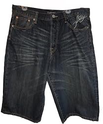 Men's Ed Hardy Shorts Denim McQueen Wash Size 36