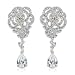 I Lovette Hera Bridal Collection CZ Belle Rose Pear Teardrop Earrings