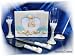 Wedding Guest book, Toasting glasses, cake knife and pen set W042F