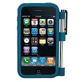 GTMax Blue Soft Rubber Silicone Cover Case With Stylus Pen Holder for AT&T Apple Iphone 3G / 3GS