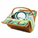 Barrel Picnic Basket Willow w/ Deluxe 2-Set St Tropez - Picnic Time #223-25-991