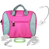 Amazon Kindle DX 2-Tone Tag Series Carrying Case ( Pink - Silver ) + White Rapid Kindle DX Car Charger + White Kindle DX Wall Charger + White Ebook Reader LED Light + Vangoddy tm, Live*Laugh*Love wrist band!!! (Kindle DX Not Included)
