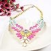 Qiyun (TM) Flower Cluster Y Lariat Pendant Bib Resin Beaded Colorful Multicolored Necklace