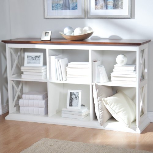 Belham Living Hampton Console Table Stackable Bookcase - White/Oak On Sale