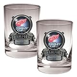 Detroit Red Wings NHL 2008 Stanley Cup Champs 2pc Rocks Glass Set