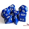 Poly Dice Set, Blue, 7 Polyhedron Dice Set D4 D6 D8 D10 D12 D20 D00