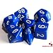 Poly Dice Set, Blue, 7 Polyhedron Dice Set D4 D6 D8 D10 D12 D20 D00