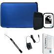 Blue Nylon Hard Durable Premium Cover Carrying Case with Interior Mesh Pocket + Indlues a 4-Inch Determination Hand Strap + Includes a Anti Glare Screen Protector + Includes a Rapid Travel Home Wall Charger