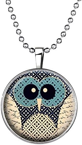 Fashion Woman Photo Owl Time Gemstone Glow Necklace