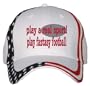 play a real sport! Play fantasy football USA Flag Hat / Baseball Cap