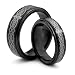 His & Her's 8MM/6MM Tungsten Carbide Black Wedding Band Ring Set w/Laser Etched Celtic Design (Available Sizes 4-14 Including Half Sizes)