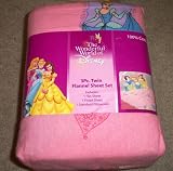 DISNEY PRINCESS 3PC TWIN FLANNEL SHEET SET