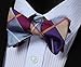 HISDERN Men's Bow Ties Check Plaid Self Tie Bow Tie and Pocket Square Classic Formal Bowtie Tuxedo Wedding Bowties Handkerchief Set