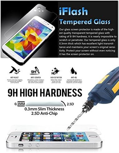 iFlash® Premium Tempered Glass Screen Protector: Crystal Clear &amp; Bubble Free 0.3mm thickness edition - For Motorola Moto X2 / XT1097 (MOTO X 2nd Generation 2014 Model) - Retail Packaging