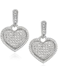 Sterling Silver Cubic Zirconia Heart Earrings