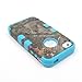 JUSTING@Triple Layer Hybrid Real Tree Camo Hybrid Hard Case Cover for iPhone 5/5S (light blue)
