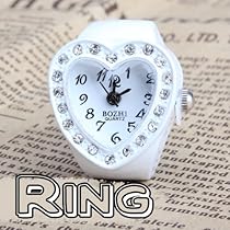 Vktech New Heart Type Girls Manmade Stone Diamond Jewellery Finger Ring Watch