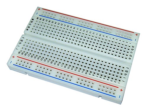 BB400 Solderless Plug-in BreadBoard, 400 tie-points, 4 power rails, 3.3 x 2.2 x 0.3in (84 x 55 x 9mm)
