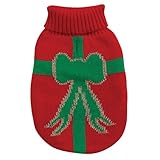 East Side Collection Acrylic Present Dog Sweater, Small, 12-Inch, Red