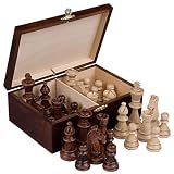  : Staunton No. 6 Tournament Chess Pieces w/ Wood Box