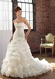 51O6AvGVTOL. SL160  White Organza Wedding Gown with Pick Ups