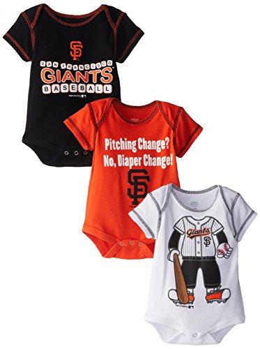 MLB San Francisco Giants Boy's White Onesies Pack (3-Piece)