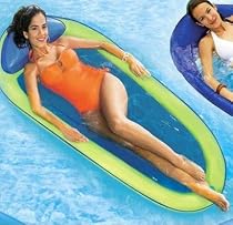 Set of 2 x Swimming Pool Lilos (1 recliner and 1 with canopy)