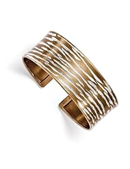 Leslies Sterling Silver with Chocolate Diamond cut Cuff Bangle