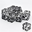 16mm 6-sided Square Cornered Translucent Dice, Clear with Black