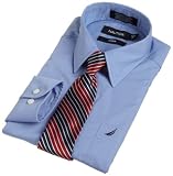 Nautica Dress Up Boys Poplin Shirt And Tie Set