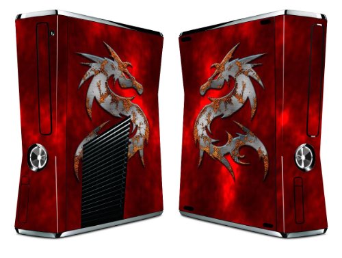 Bundle Monster Vinyl Skin Sticker For Xbox 360 S Slim Game Console - Cover Protector Art Decal - Red Dragon Bundle Monster Vinyl Skin Sticker For Xbox 360 S Slim Game Console - Cover Protector Art Decal - Red Dragon