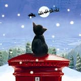 In Time For Christmas Black Cat Christmas Card Pack