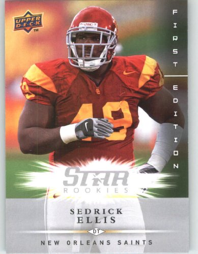 Sedrick Ellis RC (RC - Rookie Card) New Orleans Saints / 2008 Upper Deck First Edition Football Card # 225 / NFL Football Trading Card in Screwdown!