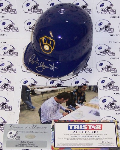 Robin Yount Hand Signed Milwaukee Brewers Mini Helmet