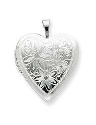 Sterling Silver 20mm With Daisies Heart Locket