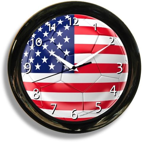 USA Soccer Ball 12" Round Clock (Made in America)