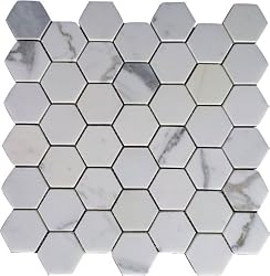 Calacatta Hexagon Mosaic Tile (BOX OF 10SF)
