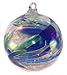 Friendship Ball Cobalt Blue/Moss Green Twist 4 Inch Kugel Iridized Witch Ball by Iron Art Glass Designs
