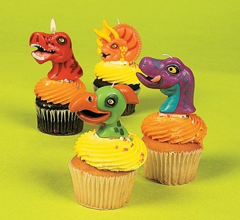 Plastic Dinosaur Cake Topper Candles