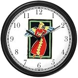 Woman Angel in Red & Gold - Cherub, Angel or Cupid Theme Wall Clock by WatchBuddy Timepieces (Black Frame)