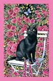 Rose Garden Black Cat Tea Towel
