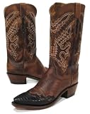 Lucchese 'N8366' Pig Leather Cowboy Boots Mens - Nutmeg Brown