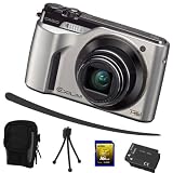 Casio Exilim EX FH100 silber + Mega Zubehör ( 16GB + Tasche + 2Akkus + KFZ )