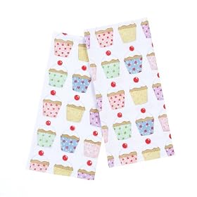 Mad About Cooking Cupcakes Printed Tea Towels, Pack of 2