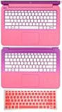 3-in-1 Full+ Half Wrist Palmrest Touchpad Sticker Skin+ Keyboard Cover Protector for 13.3" HP Stream 13-c*** series (shimmery pink palmrest Sticker+half palmrest Sticker+semi-pink keyboard skin)