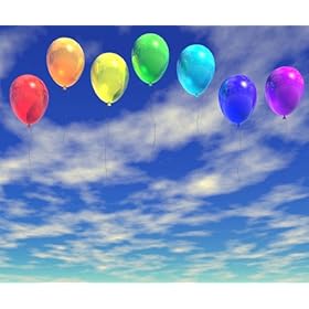 Westcott 815 5-Feet x 6-Feet Dancing Balloons Scenic Background