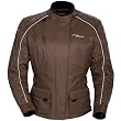 Tour Master Trinity Series 2 Women's Textile Sports Bike Racing Motorcycle Jacket w/ Free B&F Heart Sticker Bundle - Chocolate